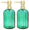 Seifenspender - 2er Pack 14 Oz Küche Glas Seifenspender mit Pumpe, Badezimmer Transparente Seifenspenderflasche für Handseife, Spülmittel Under Lotion (Grün)
