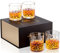 KANARS Verres à Whisky, Verre a Whiskey en Cristal, Cadeaux D'anniversaire Uniques pour Papa Lui Copain Mari Grand-Père, Belle Boîte Cadeau, 300 ml, 4-Pièces