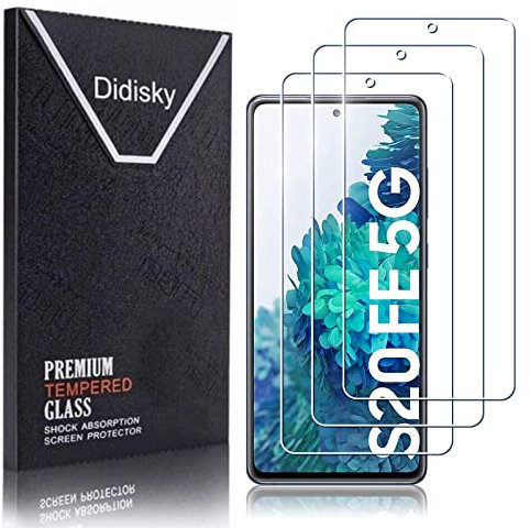 Didisky Lot de 3 Protecteur Verre Trempé pour Samsung Galaxy S20 FE, Film Protection écran, résistance aux Rayures, dureté 9H, Pas de Bulles, Haute définition