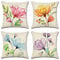 Artscope wasserdichte Kissenbezugen, 4er Set Kissenhülle Atmungsaktiv Kissen Fall für Outdoor Balkon Terrasse Patio Garten Bauernhaus Dekor 45x45CM (Bunte Blumen und Schmetterlinge, 45x45cm)