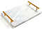 Moreast Tablett aus echtem Marmor mit goldenem Griff, Naturstein, dekoratives Tablett mit Metallgriff für Badezimmer, Küche, Schminktisch, Kommode, Nachttisch, Schreibtisch, 30 x 20 cm, Grau