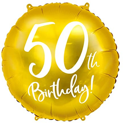 Luftballon 50. Geburtstag Ballon 50 Gold Folienballon 50. Geburtstag Frauen Männer Folienluftballon 45cm Heliumballon Zahl 50