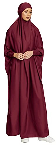 OBEEII Damen Hijab Muslimisch Kleid Einfarbig Dubai Islamische Türkisches Katfan Muslimische Robe