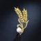 Carufin femmes Cristal mariage fête broche or oreille blé broche Premium Glitter strass accessoires vêtements artisanat