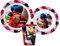 Miraculous Microwave Safe 3pcs Cartoon Character Dinner Tableware Set Plate, Bowl & Cup, BPA Free re-usable Plastic (Miraculous)