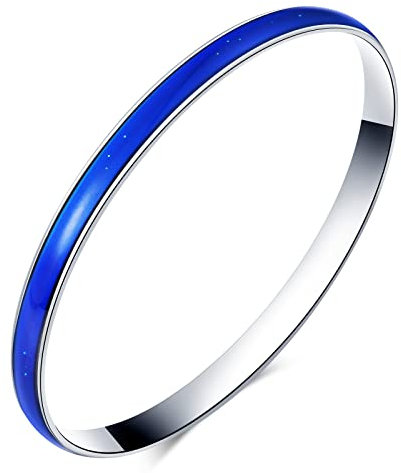 Yumilok Armband Damen Armkette Edelstahl Armbänder Kreis Geburtstags Weihnachten Geschenk Thermo Stimmung Farbwechsel für Sie Frauen Freundin