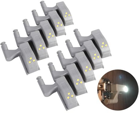 Horoper Cabinet DoorsHinge Led Light, Hinge Led Light, 10 Cabinets, Wardrobes, LED Hinged Lights, Home Kitchen for Kitchen Cupboard, Living Room Closet Sensor Night Lights (Warm White)