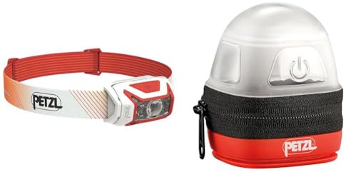 PETZL - Lampe ACTIK CORE - Unisex, Rouge, Taille Unique & Noctilight - Étui de protection et de transport pour lampes frontales Noir/Orange