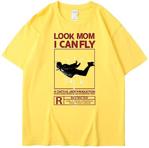 Silver Basic Homme Kanye Travis Look Mom I Can Fly Rap T-Shirts Sommer Oversized Top-HUANGBAI-S1