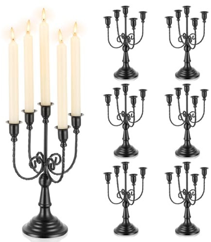 Vintage Kerzenhalter Stabkerze Kerzenständer Schwarz：Romadedi Metall Stabkerzenhalter für Stabkerzen Kerzen Halloween Deko Kerzenleuchter für Hochzeit Party Wohnzimmer Tisch Esstisch Deko Tischdeko