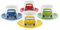 BRISA Volkswagen Collection - Juego de tazas de café y té y capuchino de cerámica, diseño de escarabajo, 4 colores, juego de 4 unidades, 100 ml
