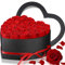 Yunlly 27 Stück konservierte Rosen in Herzform Box Ewige echte Blumen unsterbliche Rosen Blumenstrauß langlebige Blumen Box Geschenk für Mutter Frau Freundin Geburtstag Jahrestag (rot)