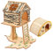 Beavorty 2stücke Hamsterhaus Aus Naturholz Kleintier Spielzeug Mit Klettergerüst Für Hamster Zwerghasen Und Meerschweinchen Komfortable Rückzugsmöglichkeit Für Haustiere