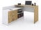 Marlux-Meble Schreibtisch mit Schubladen 3 und Regalen 2 | Eckschreibtisch Weiß Matt - Artisan-Eiche | PC Schreibtisch L Form (Omega Schreibtisch Holz 131x120x76 cm)