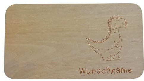Frühstücksbrettchen Kinder I Brotzeitbrett personalisiert I Dino