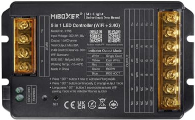 LGIDTECH HW5 Miboxer 5-in-1 LED-Lichtstreifen, Controller WiFi + 2,4 GHz, kompatibel mit Alexa Google Home Assistant Sprachsteuerung