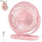 NIUAWASA Mini USB Tischventilator, 3 Geschwindigkeiten Tragbarer Desktop-Tischventilator 360° Einstellbarer Kleiner Ventilator Leiser Betrieb für Zuhause Büro Auto Reisen im Freien (Rosa)