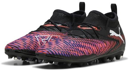 PUMA Future 8 Match MG JR, Zapatillas de fútbol, Black White-Glowing Red, 35.5 EU