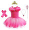 Lito Angels Principessa Aurora Bella Addormentata Tutu Ballerina Costume per Bambina, Vestito dal Balletto Danza Classica con Accessori Taglia 2-3 anni (Etichetta in Tessuto 100)
