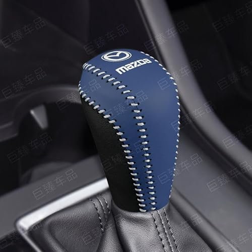 MMHGFIR Auto Schaltknauf Abdeckung, für Mazda CX30 Anti-Rutsch Atmungsaktive Leder Auto Schaltknauf Abdeckung,Manueller Automatik Auto Schaltknauf,B