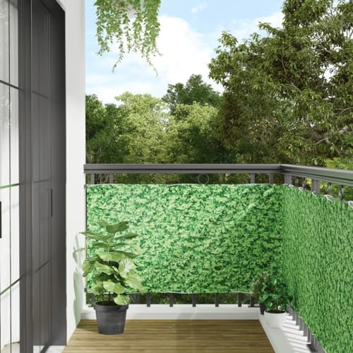 LAPOOH Garten-Sichtschutz Pflanzen-Optik Grün 600x75 cm PVC, Zaun Sichtschutz, Sichtschutzstreifen, Balkon Sichtschutz, Zaun Garten, Balkonsichtschutz, Balkon Zubehör - 4005407