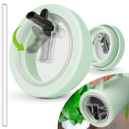 40 oz Tumbler Lid Replacement for Stanley Flip Straw Lid for Stanley Quencher H2.0 Travel Tumbler Spill Proof Silicone Tumbler Covers for Accessories No Spill Green