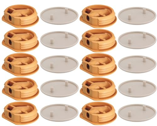 cyclingcolors 10x Caravan Möbelverbinder für leichte Möbel-Verbindungen Ø 26mm Ideal für Wohnmobile Boote, Runde kappe beige Latte-Kaffeekappe