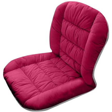Stuhlkissen mit Rückenteil Sitz, Ergonomisches Bürokissen, Rückenkissen mit Bänder, Winter Dicker Warme Auflage Polsterauflage Gartenstuhl für Stühle Bänke in Haus und Garten, Wein