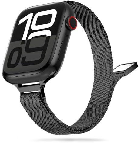 Tuocal Cinturino sottile compatibile con Apple Watch da 38 mm, 40 mm, 41 mm, 42 mm (serie 10), sottile maglia milanese in metallo, per Apple Watch Series 10, 9, 8, 7, 6, 5, 4, 3, 2, 1, SE, da donna,