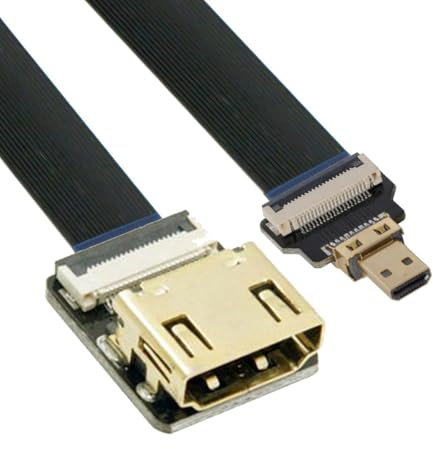 CY Cavo di prolunga Cord Ultra Slim Micro HDMI maschio a HDMI femmina FPC Flat 1080P per FPV HDTV Multicopter Fotografia aerea D1-A4 (50 cm)