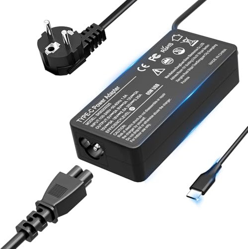Chargeur Rapide USB C 65W pour Lenovo Thinkpad X1 Carbon,T14, T15, T480, T490, T580, T590, E480, E490,Chromebook C330, S330, 100e, 300e, 500e,Yoga 720,910,920 Portable Adaptateur Type C