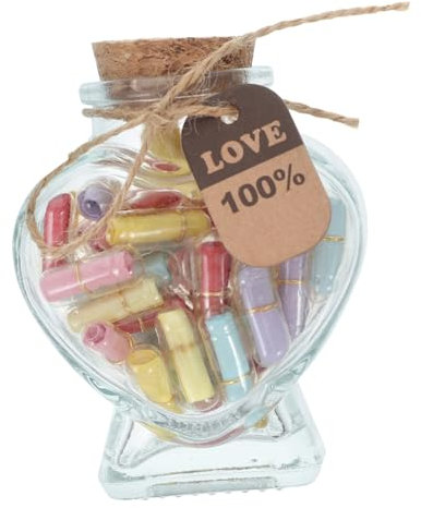 Beaupretty 1 Set Decorative Glass Bottles for Couples Message Pills for Romantic Communication for Anniversary Birthday Heartfelt Notes in Beautiful Capsules