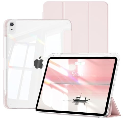 GKABXY Hülle für iPad Air 11 Zoll M4/M3/M2, iPad Air 5./4. Gen, Rosa | Für iPad Air 11 (2026-2024) & 10,9 (2022/2020), Hybrid-Schutzhülle, Klare Transparente Rückschale, Anti-Vergilbungs Case