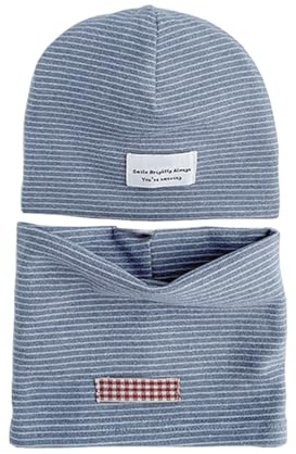 MAKFORT Ensemble Bonnet et Tour de Cou d'hiver pour Enfant Chaud Coton Beanie Chapeau et Écharpe Kit Élastique pour Naissance Bébé Fille Garçon