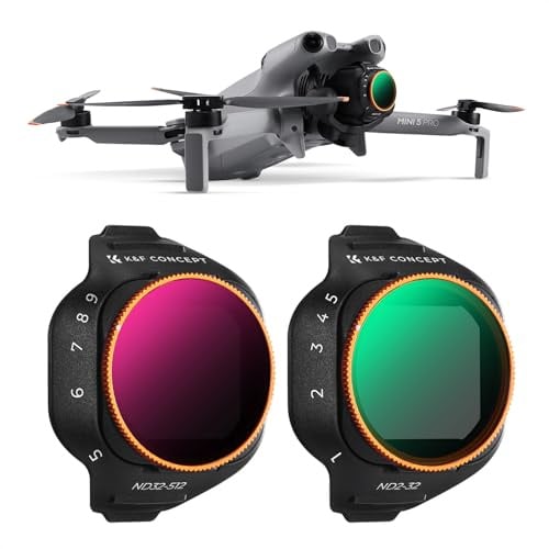 K&F CONCEPT 2 Stück Variable ND Filter, ND2-32 ND32-512 für Mini 5 Pro | Lichtreduzierende Neutraldichtefilter Mehrfach Beschichtete HD optisches Glas, Leichter Kunststoff, FD041