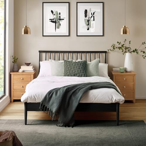 Julian Bowen Belton Spindle Bed, King, Black - W160 x D223cm