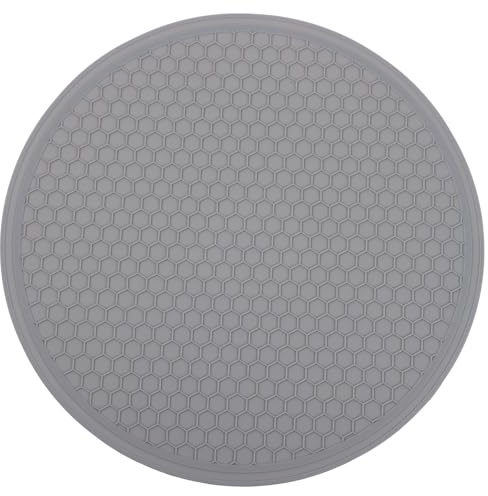 1 Pcs Silicone Microwave Mats, 9.8 x 9.8 inch Heat Resistant Multifunctional Mat for kitchen, Non-Slip Silicone Trivet Dishwasher Safe, Splatter Guard, grey
