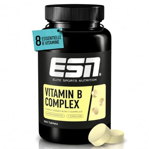 ESN Vitamin B Complex - 300 Tabletten, 300 Portionen | Vollständiger 8-in-1-Komplex mit allen B-Vitaminen - Cholin und Myo-Inositol - hohe Bioverfügbarkeit - vegan