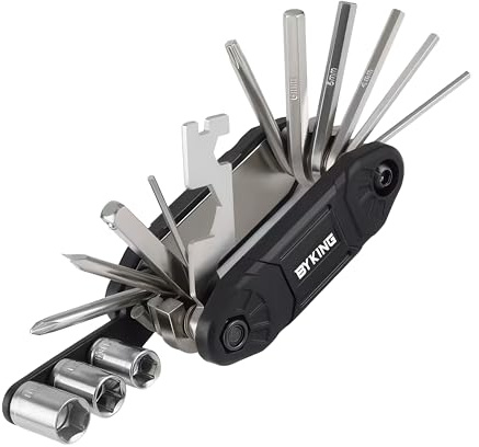 BYKING Bicycle Tool Kit, Pocket Repair Bike Multi Tool, Cycling Gifts for Men/Women, 16 in 1 Folding Tool with Allen Key for Bike Maintenance.