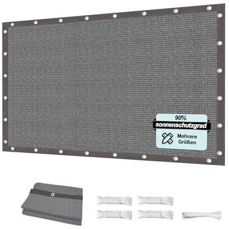 Sonnenschutz Plane,Wintergarten Sonnenschutz,Markisenstoff Meterware,für Garten Balkon & Terrasse,1x2.4m, Hellgrau