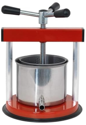 mille idee Torchietto Spremitutto Premitutto Manuale 1,5 Litri in Acciaio Inox – Pressa per Uva, Frutta, Pomodoro e Verdure – H 12 x Ø 15 cm