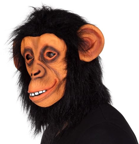 Boland - Kopfmaske, Einheitsgröße für Erwachsene, Accessoire, Karneval, Mottoparty, Kostüm, Fasching, Schimpanse