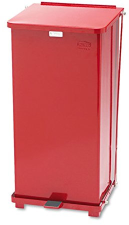 Rubbermaid Defenders Vorderseite Step-On-Trash kann mit Kunststoff-Einsatz, 24 Liter, rot, fgst24eplrd