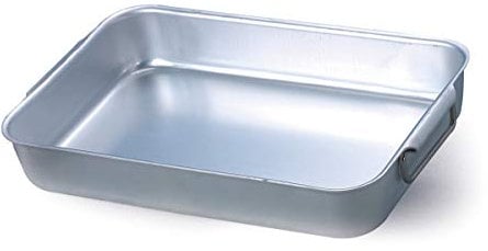 Pentole Agnelli ALMA15036 Rostiera Rettangolare con Maniglie, Alluminio, Argento, 36 x 26 x 8 cm