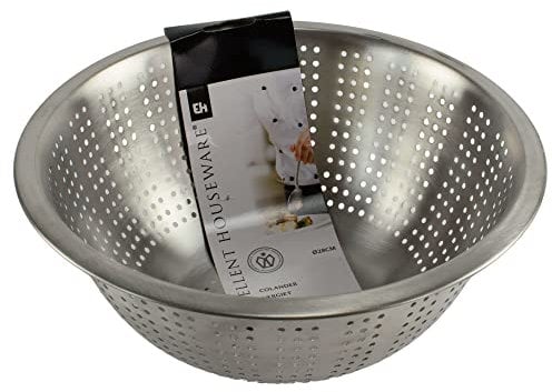 Sieb Edelstahl Abtropfsieb Siebschüssel Seiher 28cm Nudel Salat Obst Gemüse