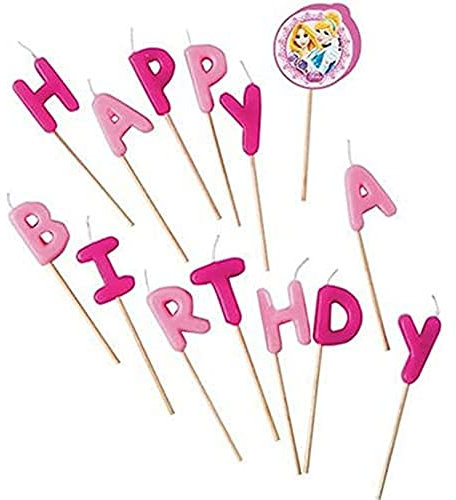 Unique Party 71311 - Disney Princess Candles Happy Birthday Set of 13 Pieces