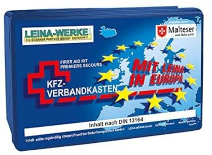 LEINA-WERKE REF 10102 Leina Kfz-Verbandkasten Euro, Inhalt DIN 13164, blau