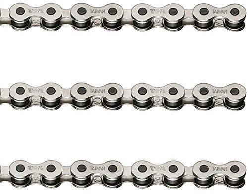 TAYA Unisex-Adult, Schwarz, 0641306621089 Verstärkte Kette 1V x 112 Glieder 1/2 x1/8 Silber Erwachsene, Unica, One Size