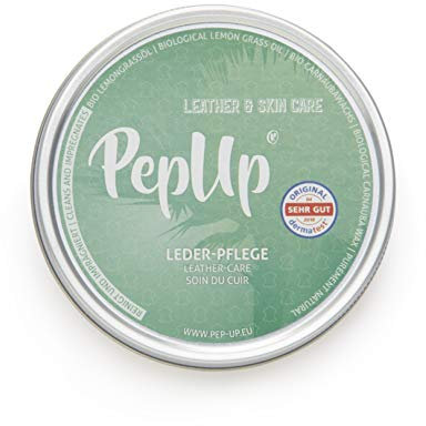 Pep-Up Lederpflege mit Lemongrass Öl und Bio Carnauba Wachs Dermatest Zertifiziert 100g