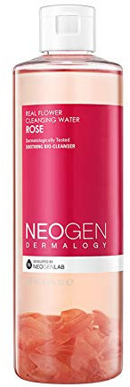 DERMALOGY by NEOGENLAB Real Flower Cleansing Water, Rose, 9.9 Fl Oz (300ml) - Hydrating Makeup Remover with Real Rose Petals & Hibiscus & Aloe Vera - Korean Skin Care…